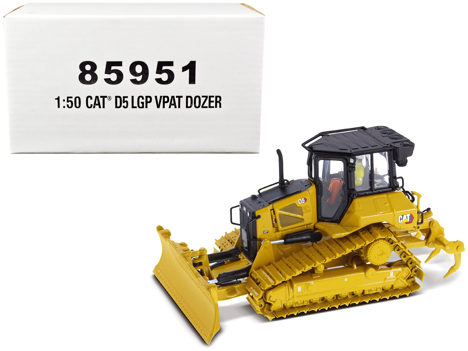 CAT Caterpillar D5 LGP VPAT Track Type Tractor Dozer Yellow with Operator "High Line" Series 1/50 Diecast Model by Diecast Masters free shipping USA