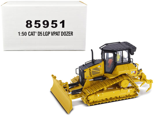 CAT Caterpillar D5 LGP VPAT Track Type Tractor Dozer Yellow with Operator "High Line" Series 1/50 Diecast Model by Diecast Masters free shipping USA