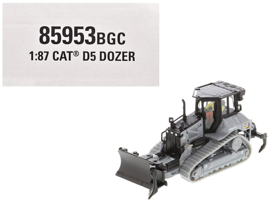 CAT Caterpillar D5 Track-Type Dozer "Centennial" Gray with Operator "High Line Series" 1/87 (HO) Diecast Model by Diecast Masters free shipping USA