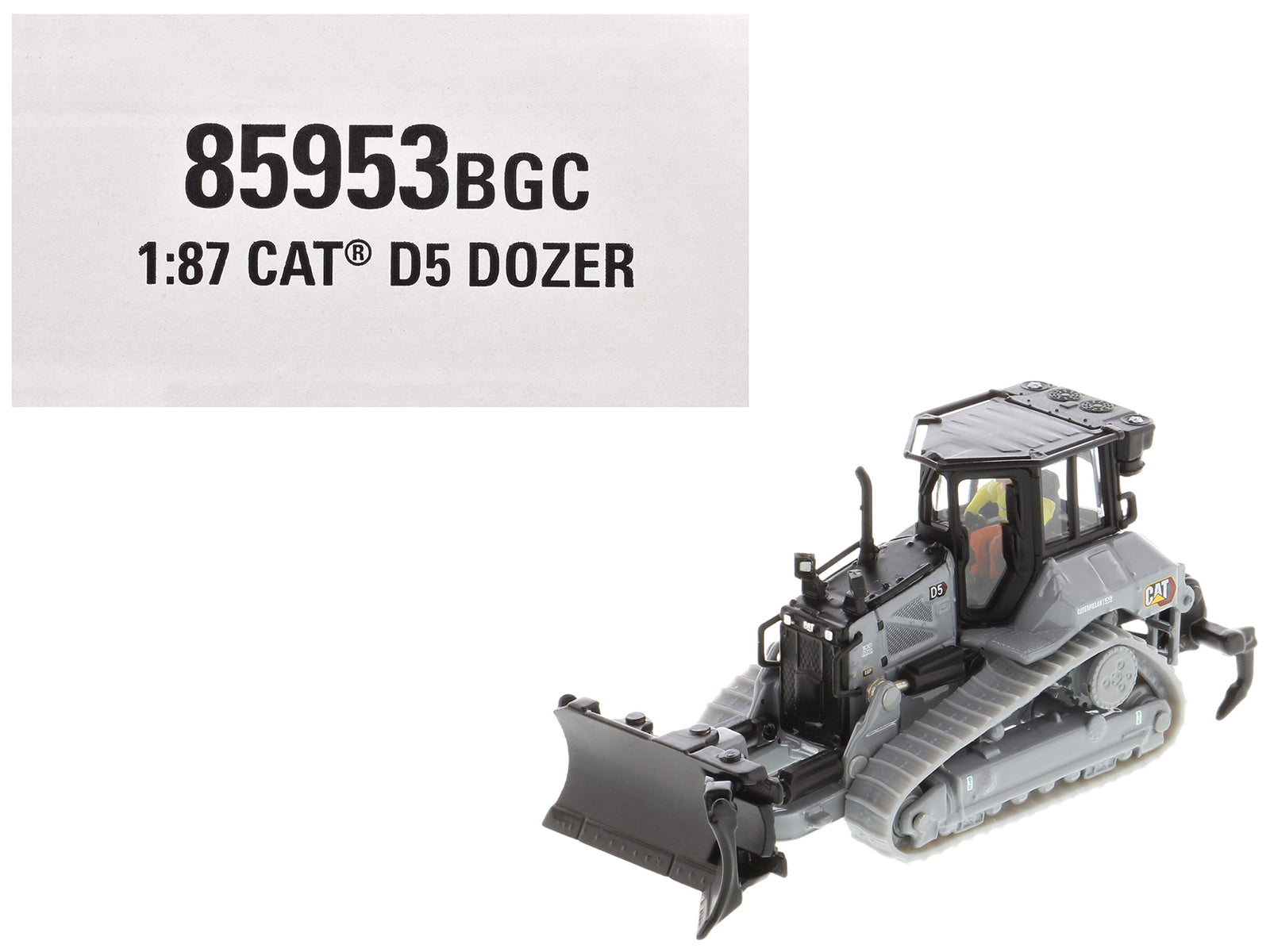 CAT Caterpillar D5 Track-Type Dozer "Centennial" Gray with Operator "High Line Series" 1/87 (HO) Diecast Model by Diecast Masters free shipping USA