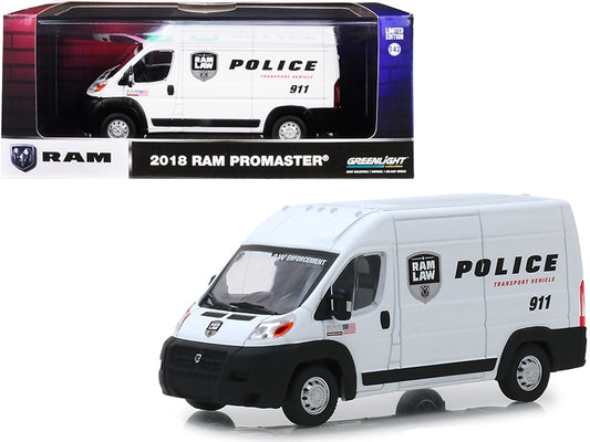 2018 RAM ProMaster 2500 Cargo High Roof Van White "Police - Premium RAM Models from Greenlight - Just $53.99! Shop now at Rapidvehicles