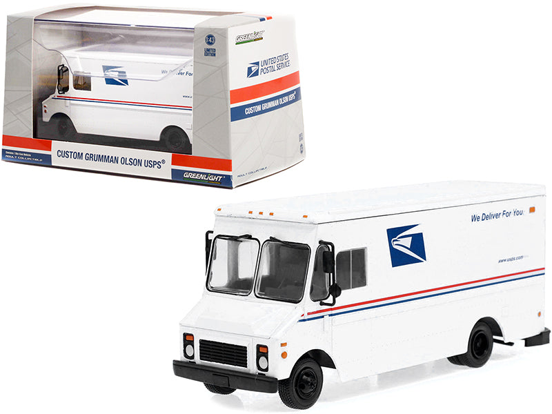 Grumman Olson Custom Delivery Truck White USPS "United States Postal Service" 1/43 Diecast Model by Greenlight free shipping USA