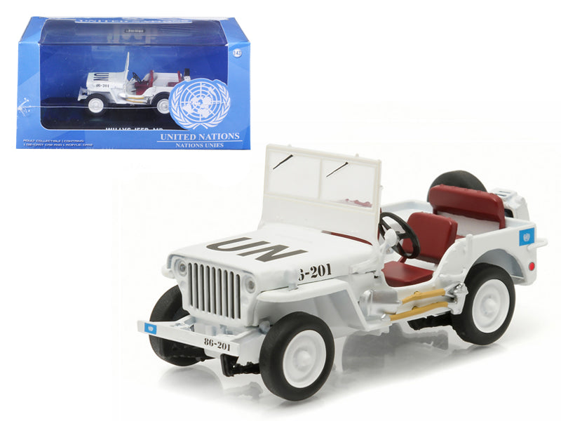 1944 Jeep Willys UN United Nations White 1/43 Diecast Model Car by Greenlight free shipping USA