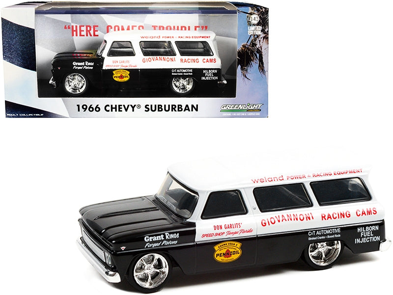 1966 Chevrolet Suburban Black and White "Don Garlits' Speed Shop - Premium Chevrolet Models from Greenlight - Just $43.19! Shop now at Rapidvehicles