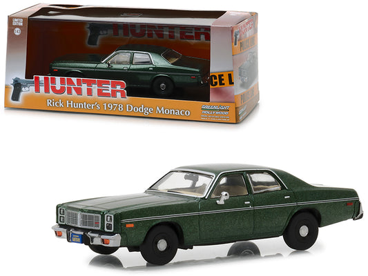 1978 Dodge Monaco (Rick Hunter's) Green "Hunter" (1984-1991) TV Series 1/43 Diecast Model Car by Greenlight free shipping USA