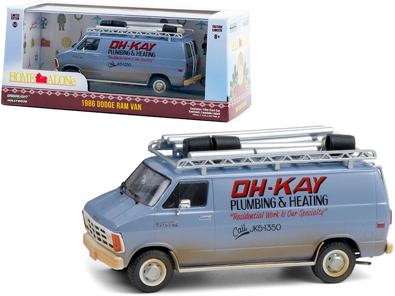 1986 Dodge Ram Van Blue (Dirty) "Oh-Kay Plumbing & Heating" "Home Alone" (1990) Movie 1/43 Diecast Model by Greenlight - Premium Movie/TV Series Models from Greenlight - Just $34.99! Shop now at Rapidvehicles