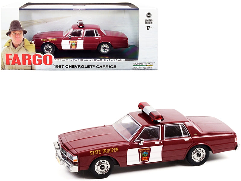 1987 Chevrolet Caprice Burgundy with Burgundy Interior "Minnesota - Premium Movie/TV Series Models from Greenlight - Just $46.92! Shop now at Rapidvehicles