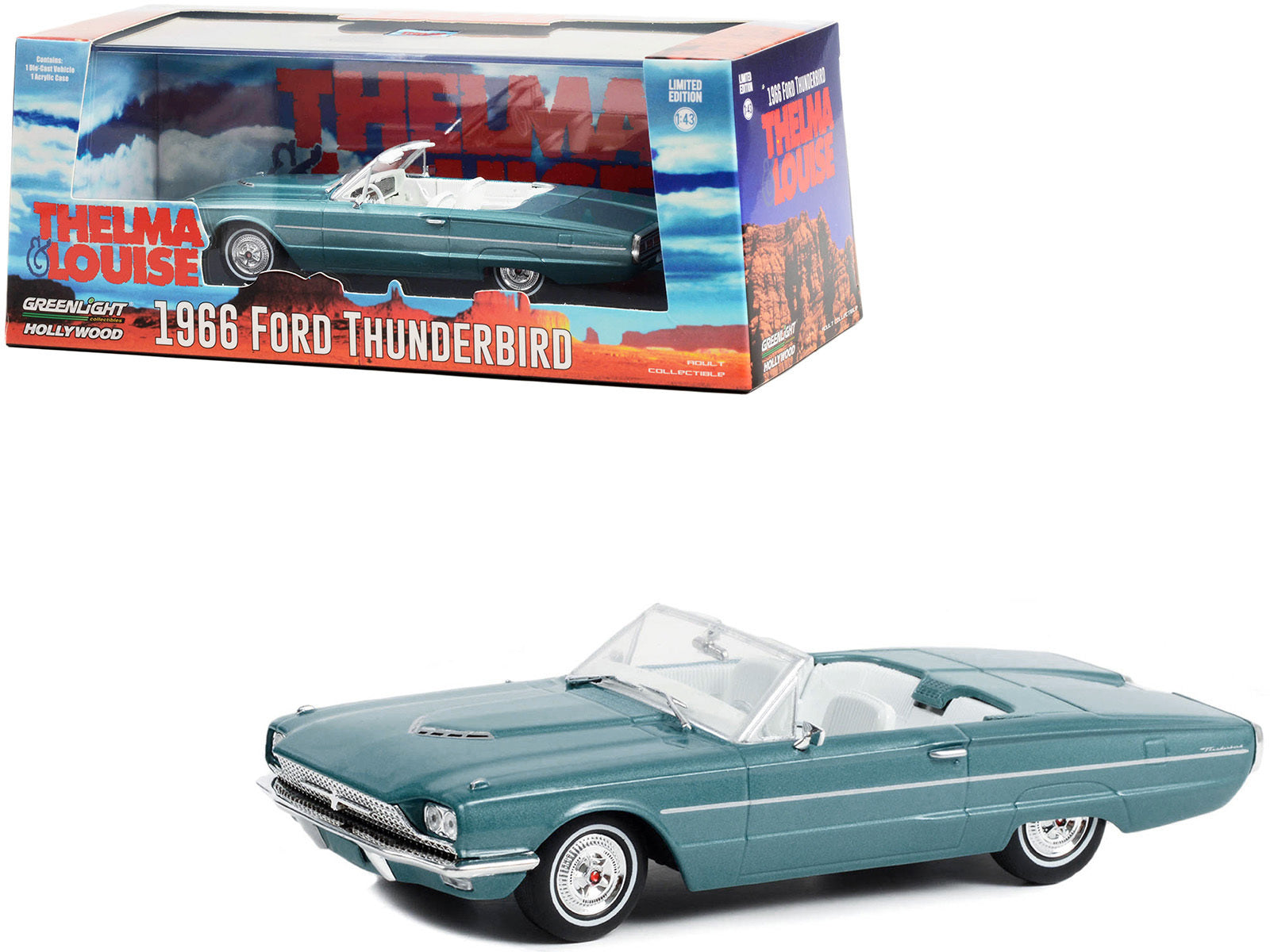 1966 Ford Thunderbird Convertible Light Blue Metallic with White - Premium Movie/TV Series Models from Greenlight - Just $56.99! Shop now at Rapidvehicles