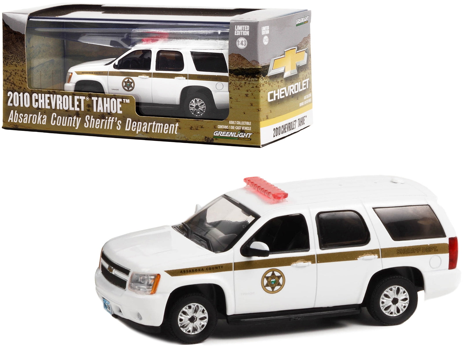 2010 Chevrolet Tahoe White with Gold Stripes "Absaroka County Sheriff's Department" 1/43 Diecast Model Car by Greenlight - Premium Police Models from Greenlight - Just $31.99! Shop now at Rapidvehicles