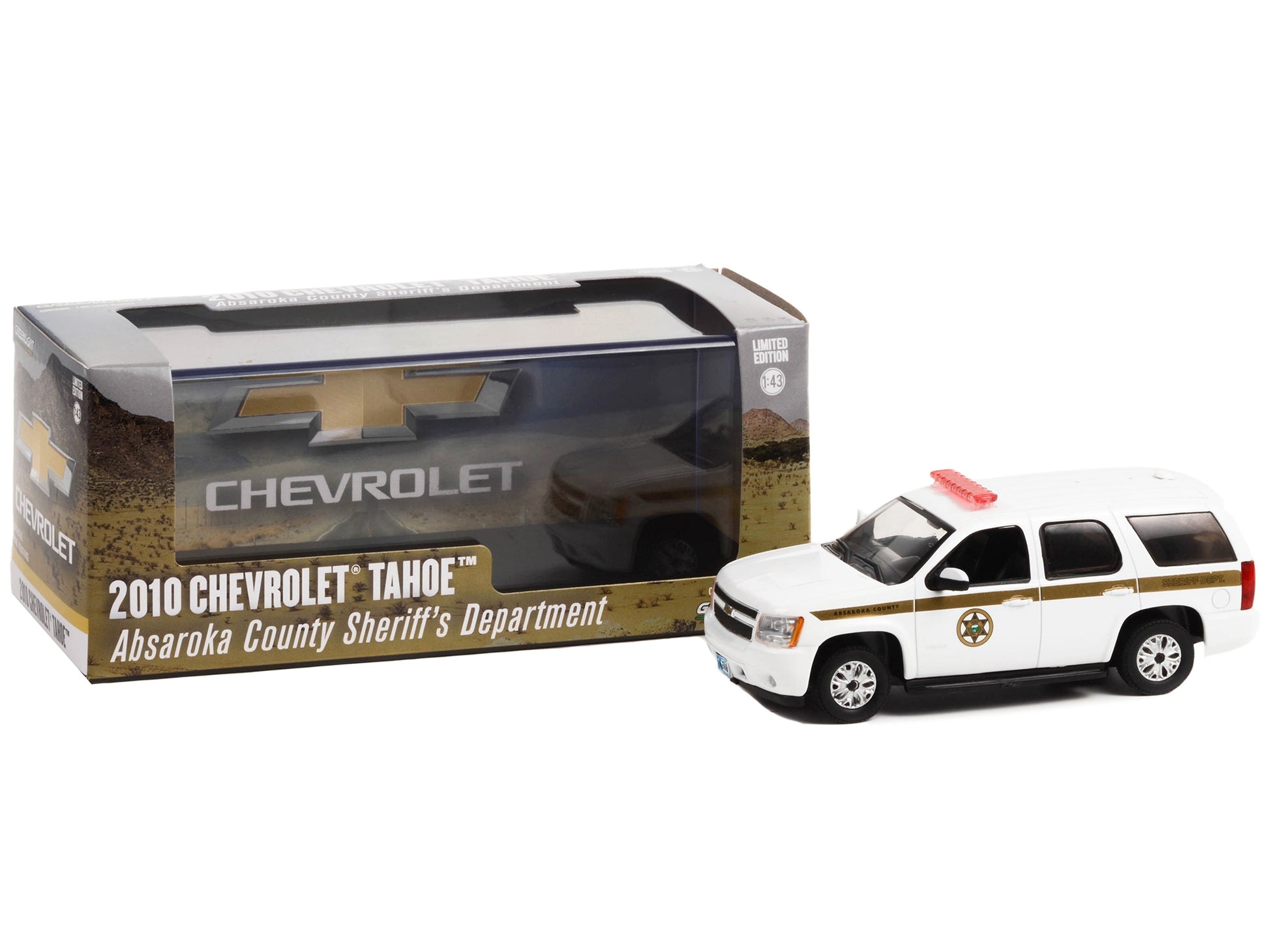 2010 Chevrolet Tahoe White with Gold Stripes "Absaroka County - Premium Police Models from Greenlight - Just $39.59! Shop now at Rapidvehicles