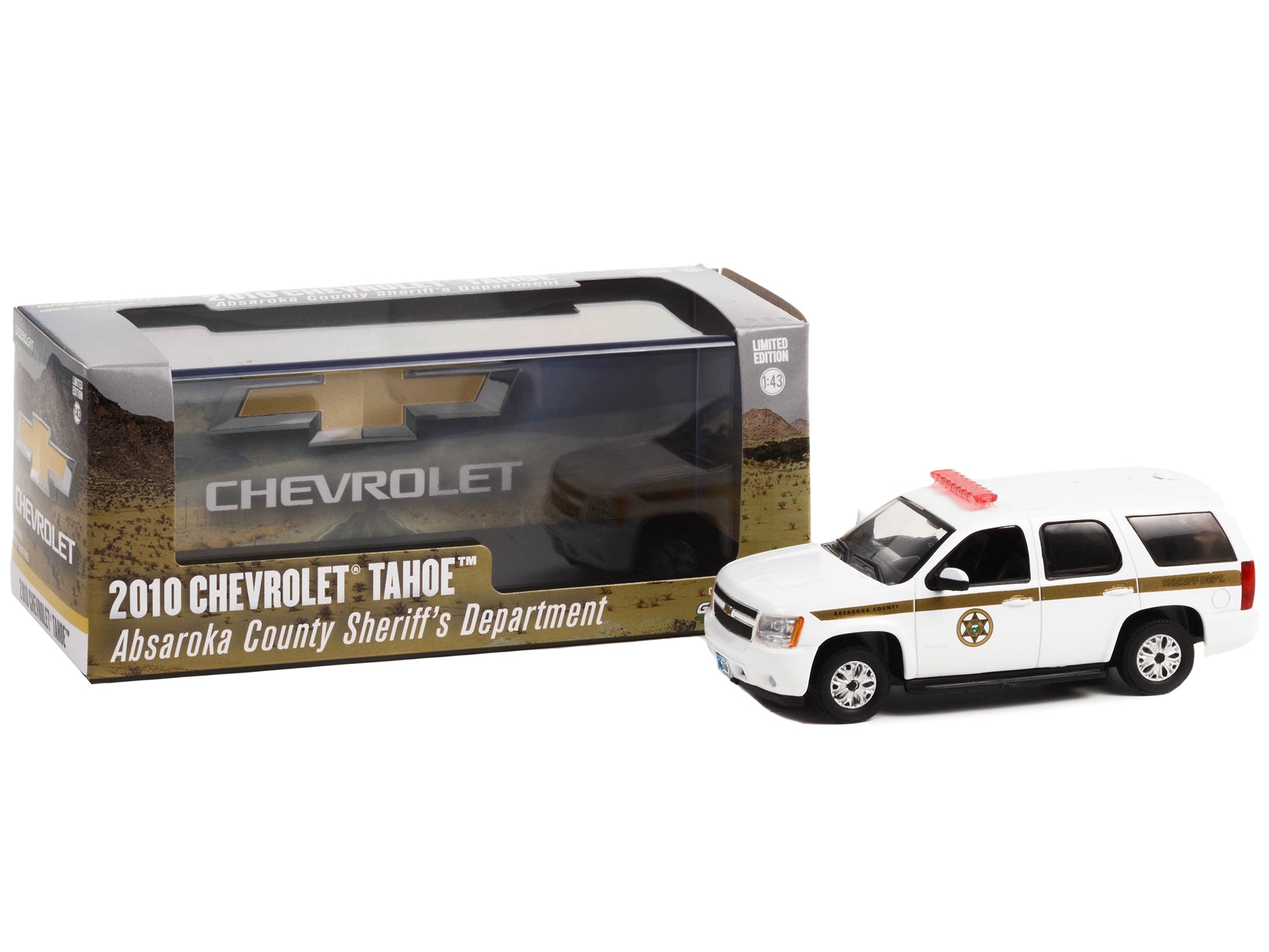 2010 Chevrolet Tahoe White with Gold Stripes "Absaroka County Sheriff's Department" 1/43 Diecast Model Car by Greenlight - Premium Police Models from Greenlight - Just $31.99! Shop now at Rapidvehicles