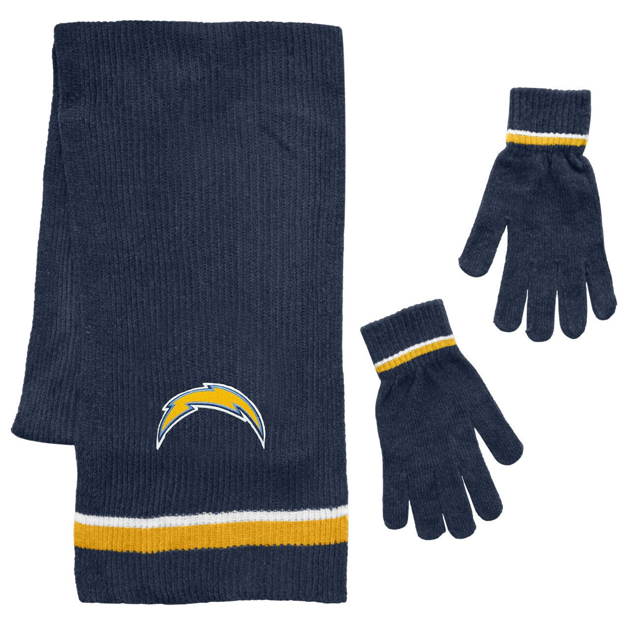 Los Angeles Chargers Scarf and Glove Gift Set Chenille - Premium Teams from Little Earth - Just $47.69! Shop now at Rapidvehicles