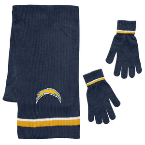 Los Angeles Chargers Scarf and Glove Gift Set Chenille - Premium Teams from Little Earth - Just $39.99! Shop now at Rapidvehicles