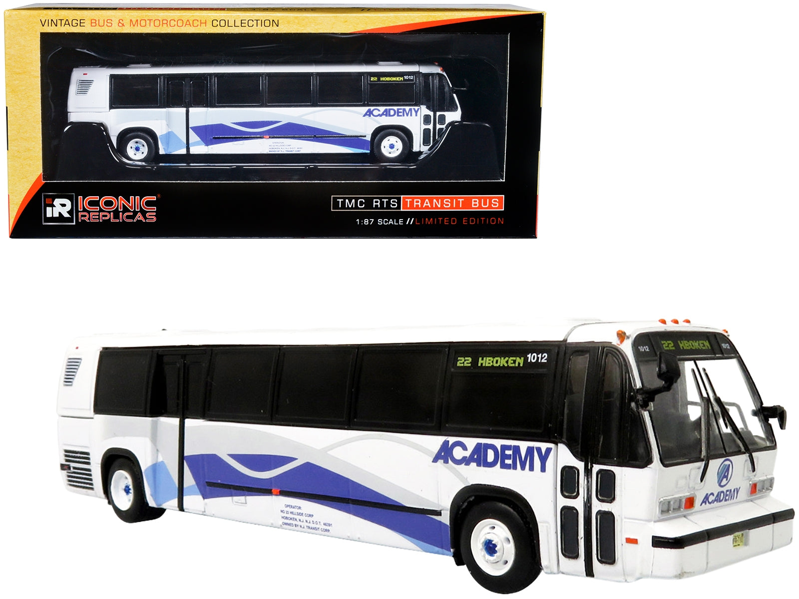 TMC RTS Transit Bus Academy Bus Lines "22 Hoboken" "Vintage Bus & Motorcoach Collection" 1/87 Diecast Model by Iconic Replicas - Premium Other from Iconic Replicas - Just $53.82! Shop now at Rapidvehicles