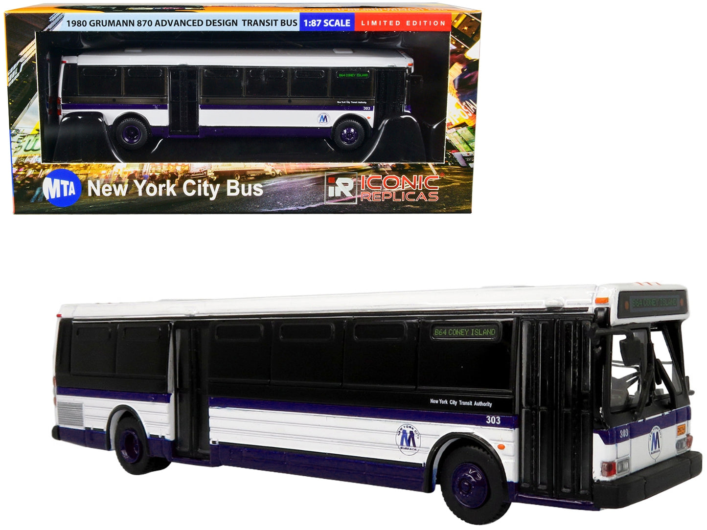 1980 Grumman 870 Advanced Design Transit Bus MTA New York City - Premium Bus Models from Iconic Replicas - Just $65.44! Shop now at Rapidvehicles