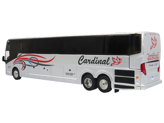 Prevost H3-45 Coach Bus "Cardinal Transportation" Silver Metallic - Premium Bus Models from Iconic Replicas - Just $87.99! Shop now at Rapidvehicles