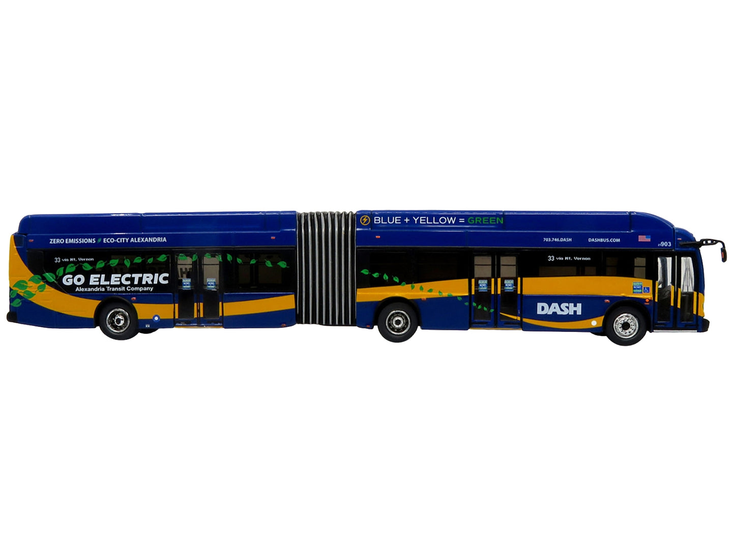 New Flyer Xcelsior XN60 Articulated Bus "DASH - Alexandria - Premium Bus Models from Iconic Replicas - Just $79.19! Shop now at Rapidvehicles