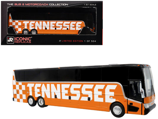 Van Hool TX-45 Motorcoach Bus "Premier Transportation - University of Tennessee" Orange and Black "The Bus and Motorcoach Collection" Limited Edition to 504 pieces Worldwide 1/87 (HO) Diecast Model by Iconic Replicas
