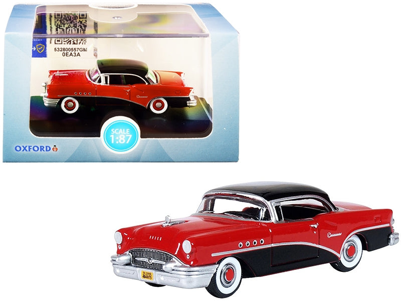 1955 Buick Century Carlsbad Black and Cherokee Red 1/87 (HO) - Premium Buick Models from Oxford Diecast - Just $40.99! Shop now at Rapidvehicles