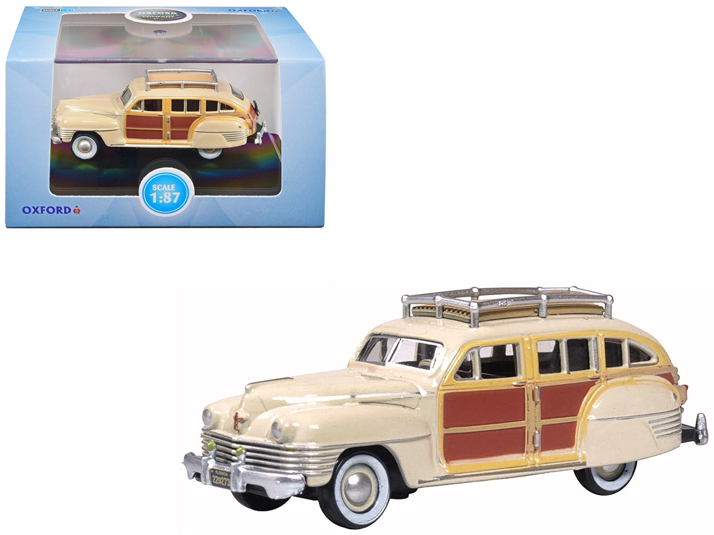 1942 Chrysler Town & Country Woody Wagon Catalina Tan with Wood - Premium Chrysler Models from Oxford Diecast - Just $36.89! Shop now at Rapidvehicles