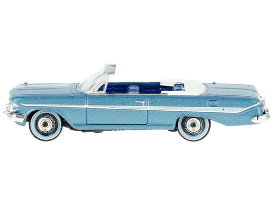 1961 Chevrolet Impala Convertible Jewel Blue Metallic and White with Blue Interior 1/87 (HO) Scale Diecast Model Car by Oxford Diecast - Premium Chevrolet Models from Oxford Diecast - Just $35.99! Shop now at Rapidvehicles