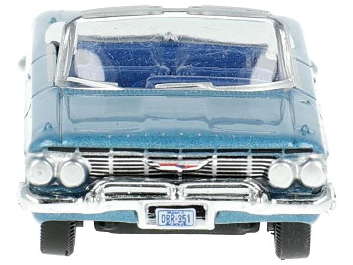 1961 Chevrolet Impala Convertible Jewel Blue Metallic and White with Blue Interior 1/87 (HO) Scale Diecast Model Car by Oxford Diecast - Premium Chevrolet Models from Oxford Diecast - Just $35.99! Shop now at Rapidvehicles