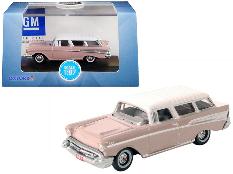 1957 Chevrolet Nomad Dusk Pearl Pink with Imperial Ivory Top 1/87 - Premium Chevrolet Models from Oxford Diecast - Just $36.89! Shop now at Rapidvehicles