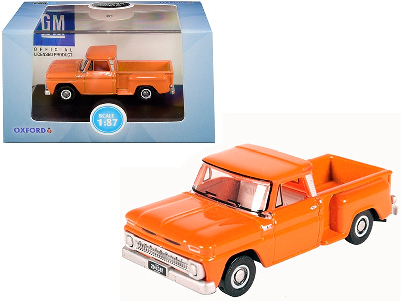 1965 Chevrolet C10 Stepside Pickup Truck Orange 1/87 (HO) Scale - Premium Pickup Trucks Models from Oxford Diecast - Just $36.89! Shop now at Rapidvehicles