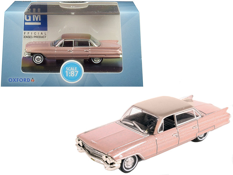 1961 Cadillac Sedan DeVille Metallic Pink 1/87 (HO) Scale Diecast Model Car by Oxford Diecast free shipping USA