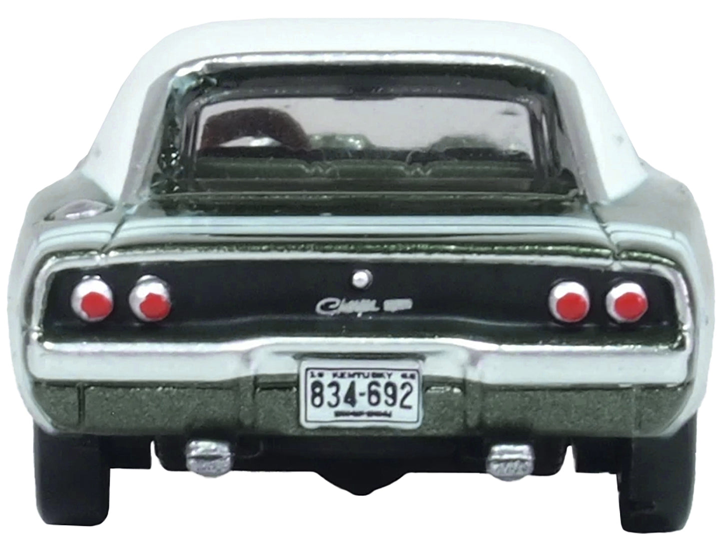 1968 Dodge Charger Racing Green Metallic with White Top and Tail - Premium Dodge Models from Oxford Diecast - Just $35.99! Shop now at Rapidvehicles