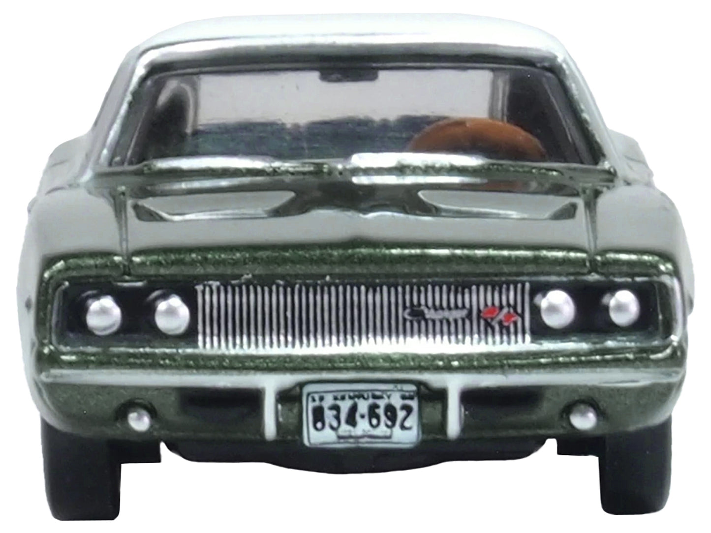 1968 Dodge Charger Racing Green Metallic with White Top and Tail - Premium Dodge Models from Oxford Diecast - Just $35.99! Shop now at Rapidvehicles