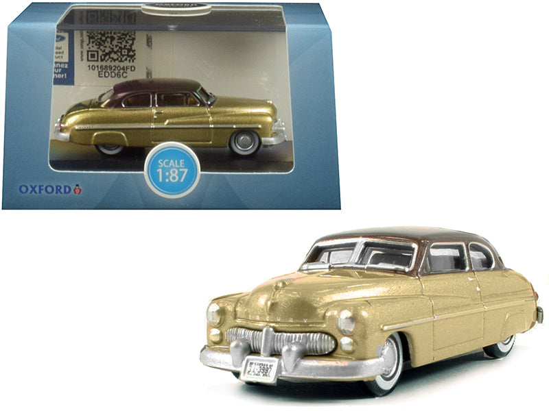 1949 Mercury Coupe Gold with Dark Brown Top 1/87 (HO) Scale Diecast Model Car by Oxford Diecast - Premium  from Oxford Diecast - Just $31.99! Shop now at Rapidvehicles