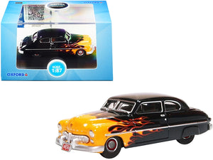 1949 Mercury Coupe "Hot Rod" Black and Yellow with Flames 1/87 (HO) Scale Diecast Model Car by Oxford Diecast - Premium Mercury Models from Oxford Diecast - Just $28.99! Shop now at Rapidvehicles