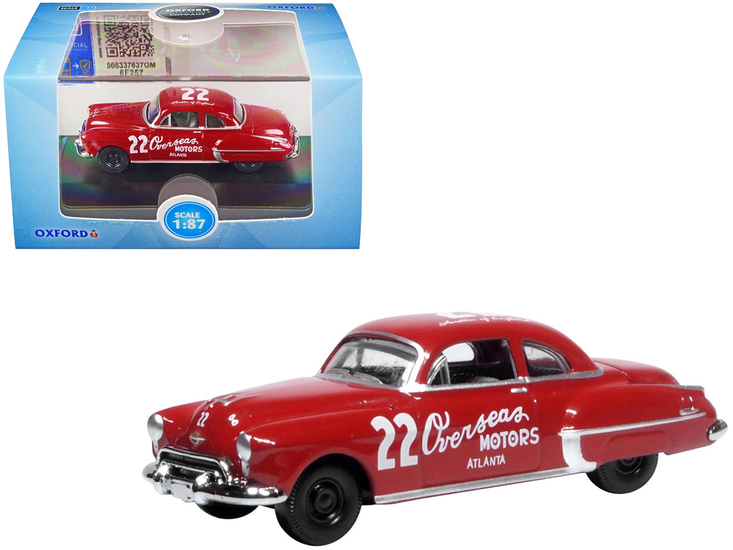 1949 Oldsmobile Rocket 88 Coupe #22 "Overseas Motors Atlanta" Red - Premium Oldsmobile Models from Oxford Diecast - Just $36.89! Shop now at Rapidvehicles