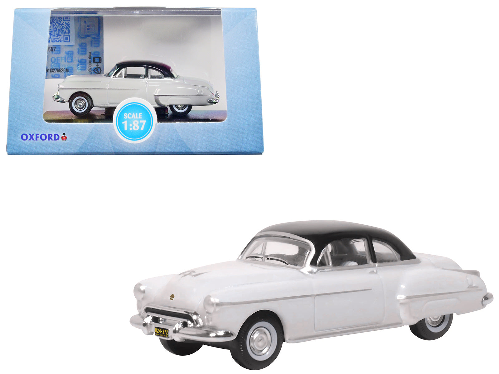 1950 Oldsmobile Rocket 88 Coupe Marol Gray with Black Top 1/87 (HO) Scale Diecast Model Car by Oxford Diecast free shipping USA