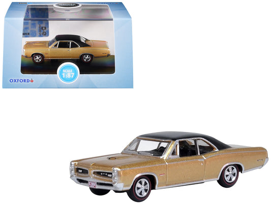 1966 Pontiac GTO Martinique Bronze Metallic with Black Top 1/87 (HO) Scale Diecast Model Car by Oxford Diecast