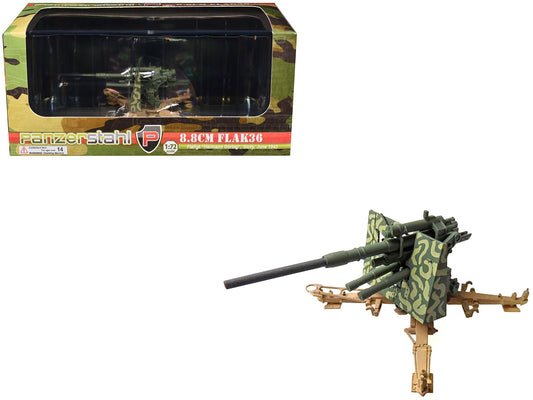 8.8cm Flak36 Gun "FlaRgt. Hermann Goring Sicily" (1943) German Army 1/72 Diecast Model by Panzerstahl free shipping USA - Rapid Vehicles