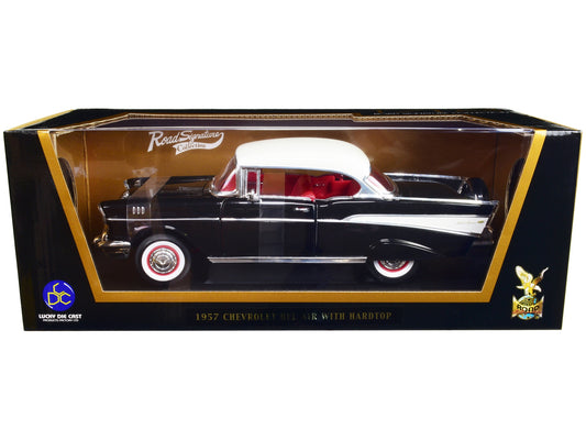 1957 Chevrolet Bel Air Hardtop Black with White Top and Red - Premium Chevrolet Models from Road Signature - Just $70.95! Shop now at Rapidvehicles