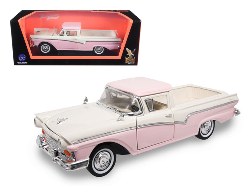 1957 Ford Ranchero Pickup Truck Pink 1/18 Diecast Model by Road Signature free shipping USA