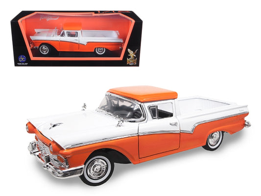 1957 Ford Ranchero Pickup Orange and White 1/18 Diecast Model Car - Premium Pickup Trucks Models from Road Signature - Just $91.99! Shop now at Rapidvehicles