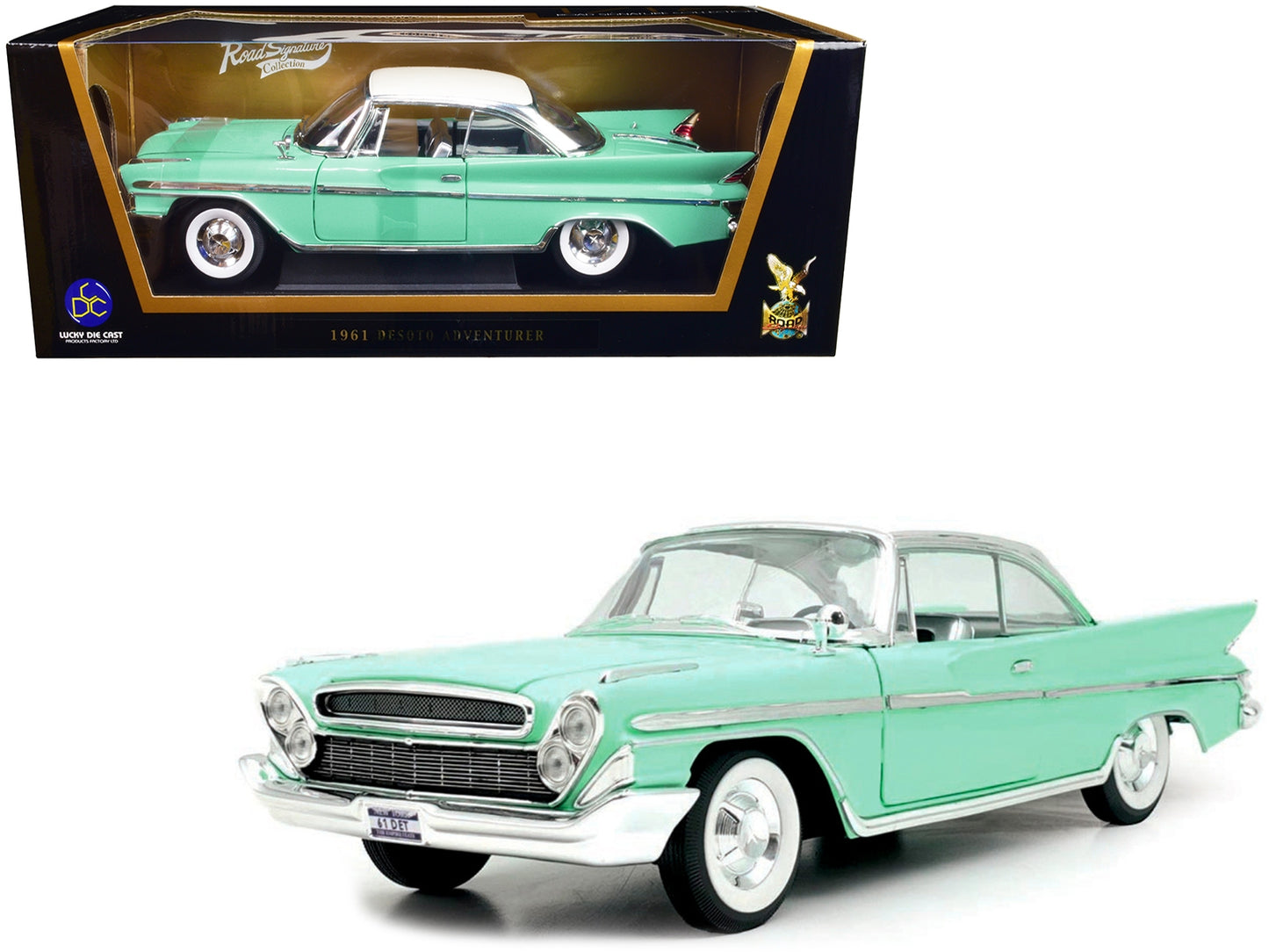 1961 DeSoto Adventurer Light Green with White Top 1/18 Diecast - Premium DeSoto Models from Road Signature - Just $78.83! Shop now at Rapidvehicles