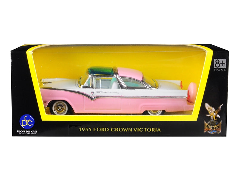 1955 Ford Crown Victoria Pink and White 1/43 Diecast Model Car by - Premium Ford Models from Road Signature - Just $35.99! Shop now at Rapidvehicles