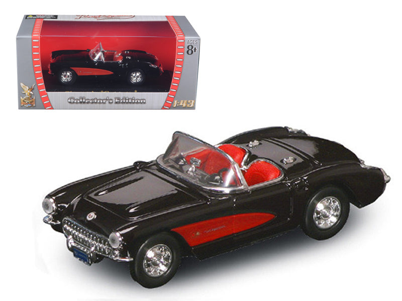 1957 Chevrolet Corvette Convertible Black 1/43 Diecast Model Car by Road Signature free shipping USA