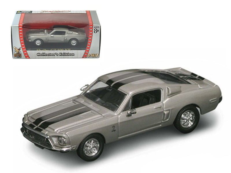 1968 Ford Mustang Shelby GT500 KR Silver with Black Stripes 1/43 - Premium Mustang Models from Road Signature - Just $35.99! Shop now at Rapidvehicles