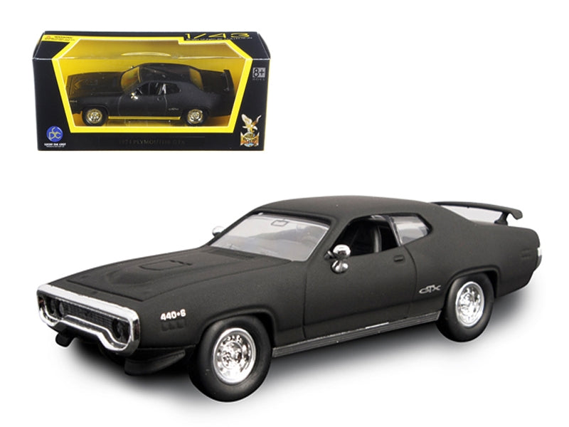 1971 Plymouth GTX Matt Black 1/43 Diecast Model Car by Road - Premium Plymouth Models from Road Signature - Just $32.99! Shop now at Rapidvehicles