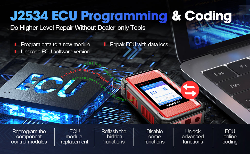 Launch X431 Pro5 Smartlink Car Diagnostic Tool ECU Programming Tool with J2534 SmartLink OBD2 Scanner