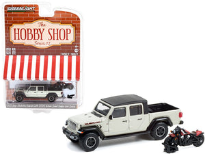 2020 Jeep Gladiator Rubicon Pickup Truck Beige with Black Top and 2020 Indian Scout Bobber Icon Series Motorcycle Red "The Hobby Shop" Series 12 1/64 Diecast Model Car by Greenlight - Premium 1/64 Scale Sets from Greenlight - Just $25.07! Shop now at Rapidvehicles