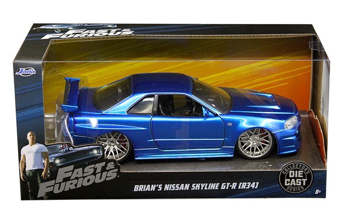 Brian's Nissan GTR Skyline R34 RHD (Right Hand Drive) Blue "Fast - Premium Movie/TV Series Models from Jada - Just $48.87! Shop now at Rapidvehicles