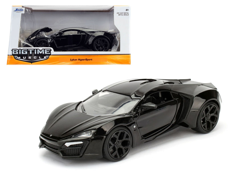 Lykan Hypersport Glossy Black 1/24 Diecast Model Cars by Jada free shipping USA