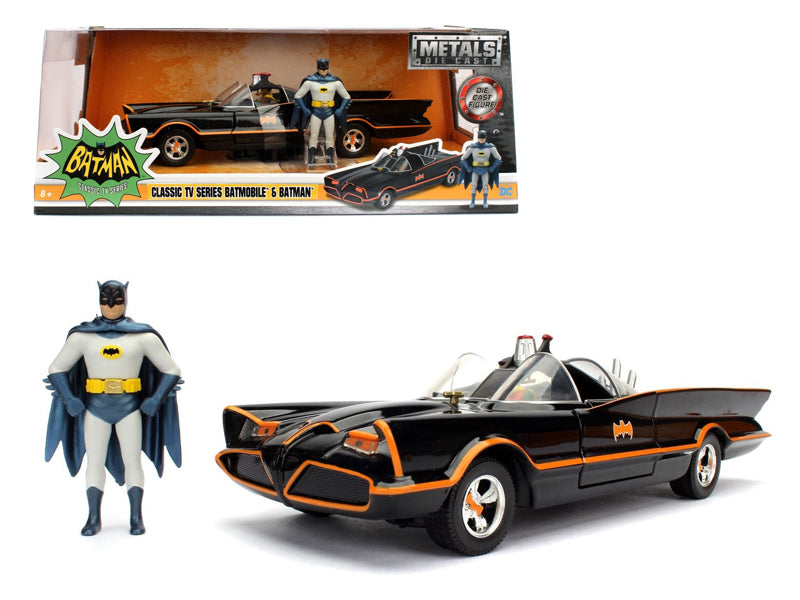 1966 Classic TV Series Batmobile with Diecast Batman and Plastic Robin in the car 1/24 Diecast Model Car by Jada free shipping USA